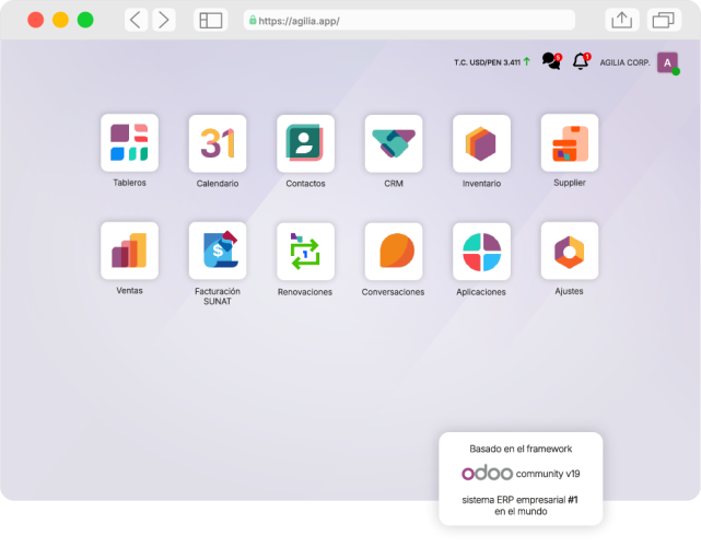 Agilia dashboard